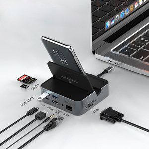 9 in 1 Multi-function Type-C Docking Station for Cross Dock Data Control