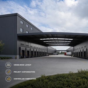 Prefabricated Steel Structure Cross Docking Distribution Center Storage Shed Frame
